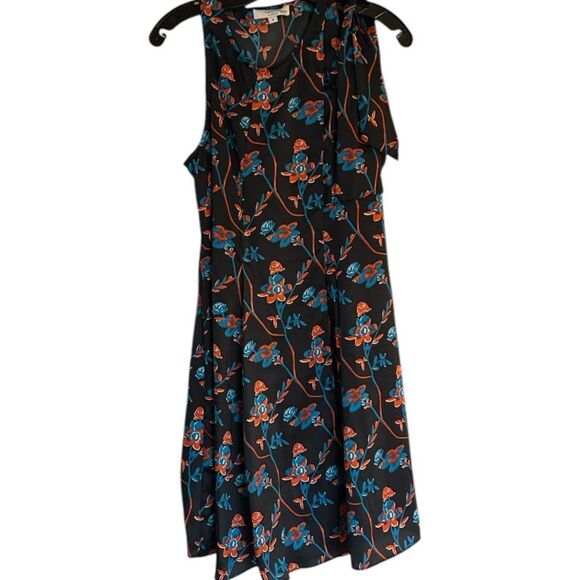 Thakoon Collective Black Sleeveless Floral Print Midi Shift Dress - Picture 4 of 12